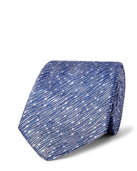 Мужской синий шелковый плетеный галстук от Richard James