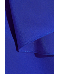Синий шелковый топ с открытыми плечами от Fendi