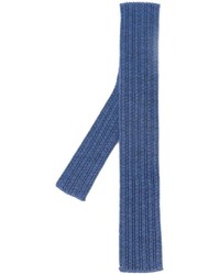 Мужской синий шерстяной вязаный галстук от Eleventy