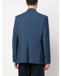 Мужской синий шерстяной двубортный пиджак от Barena