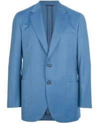 Синий шерстяной пиджак