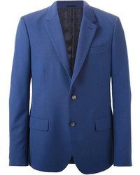 Мужской синий шерстяной пиджак от Alexander McQueen