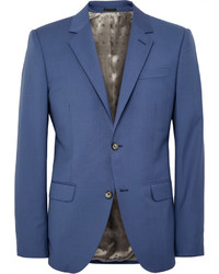Мужской синий шерстяной пиджак от Alexander McQueen