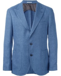 Мужской синий шерстяной пиджак от Brunello Cucinelli