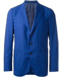 Мужской синий шерстяной пиджак от Caruso