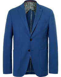 Мужской синий шерстяной пиджак от Etro