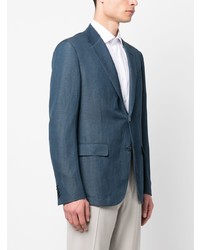 Мужской синий шерстяной пиджак от Zegna