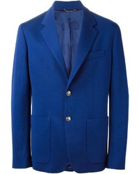Мужской синий шерстяной пиджак от Versace