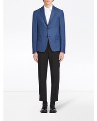Мужской синий шерстяной пиджак от Prada