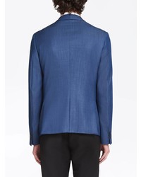 Мужской синий шерстяной пиджак от Prada