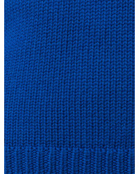Женский синий шерстяной свитер от Oscar de la Renta