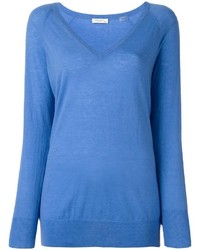 Женский синий шерстяной свитер от Equipment