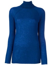 Женский синий шерстяной свитер от Haider Ackermann