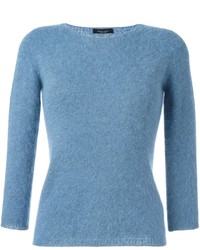 Женский синий шерстяной свитер от Roberto Collina