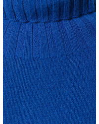 Женский синий шерстяной свитер от Zanone