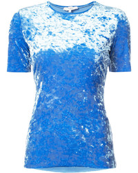Женская синяя бархатная футболка от Tibi