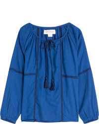 Синяя блуза-крестьянка