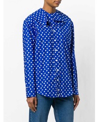 Синяя блуза на пуговицах с принтом от Marni