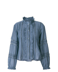 Синяя блуза на пуговицах от Isabel Marant Etoile