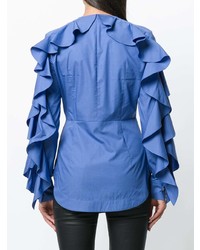 Синяя блуза на пуговицах от Sara Battaglia