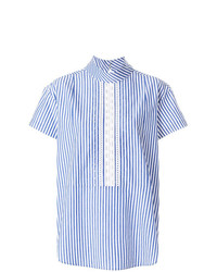 Синяя блуза с коротким рукавом в вертикальную полоску от Ps By Paul Smith