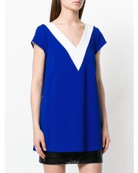 Синяя блуза с коротким рукавом от Capucci