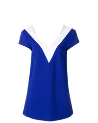 Синяя блуза с коротким рукавом от Capucci
