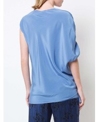 Синяя блуза с коротким рукавом от Lanvin