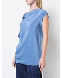 Синяя блуза с коротким рукавом от Lanvin