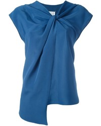 Синяя блуза с коротким рукавом от Maison Margiela
