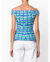 Синяя блузка в клетку от Peter Pilotto