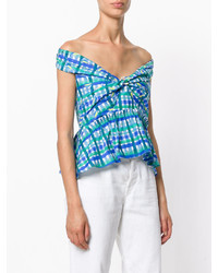Синяя блузка в клетку от Peter Pilotto