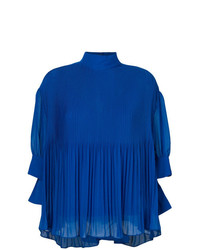 Синяя блузка с длинным рукавом со складками от By Malene Birger