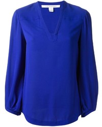 Синяя блузка с длинным рукавом от Diane von Furstenberg
