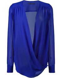 Синяя блузка с длинным рукавом от Ermanno Scervino
