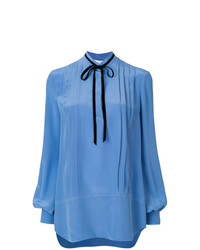 Синяя блузка с длинным рукавом от Lanvin