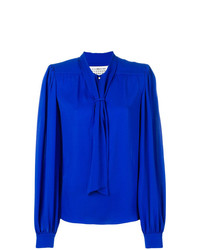 Синяя блузка с длинным рукавом от Maison Margiela