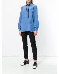 Синяя блузка с длинным рукавом от Lanvin