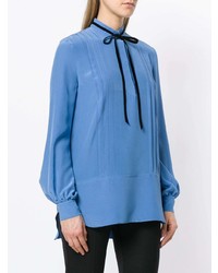 Синяя блузка с длинным рукавом от Lanvin