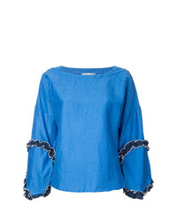 Синяя блузка с длинным рукавом от Tsumori Chisato