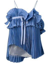 Синяя блузка со складками от Rochas