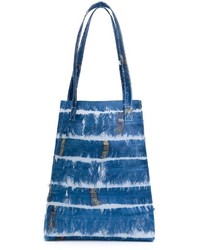 Синяя большая сумка c бахромой от Luisa Cevese Riedizioni