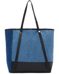 Синяя большая сумка в стиле пэчворк от See by Chloe