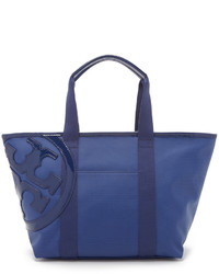 Синяя большая сумка из плотной ткани от Tory Burch