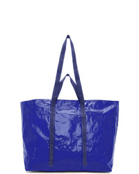 Синяя большая сумка с принтом от Off-White