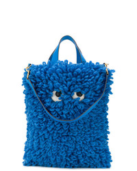 Синяя большая сумка от Anya Hindmarch