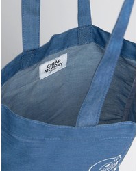 Синяя большая сумка от Cheap Monday