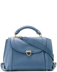 Синяя большая сумка от Salvatore Ferragamo