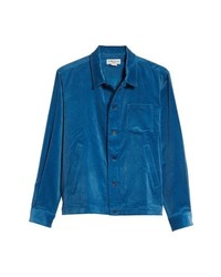 Синяя вельветовая куртка-рубашка