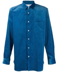 Мужская синяя вельветовая рубашка с длинным рукавом от Comme Des Garcons SHIRT